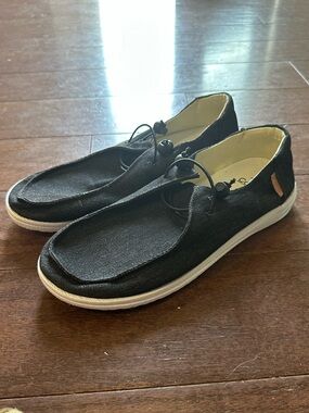 Corkys Gray Canvas Slip-On Loafers with Toggle